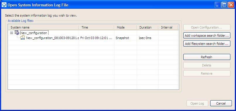 Open System Information Log File